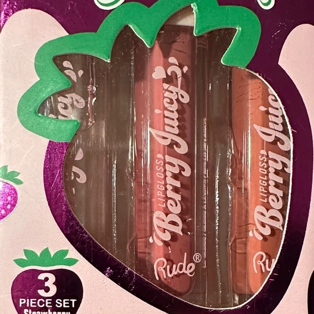 RUDE Berry Juicy Lip Gloss Collection - Red and Pink